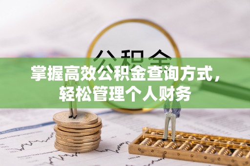 宜阳掌握高效公积金查询方式，轻松管理个人财务