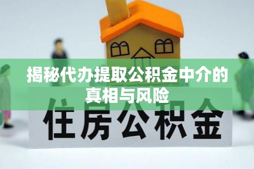 宜阳揭秘代办提取公积金中介的真相与风险