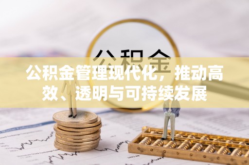 宜阳公积金管理现代化，推动高效、透明与可持续发展