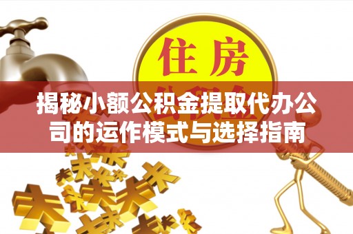 宜阳揭秘小额公积金提取代办公司的运作模式与选择指南