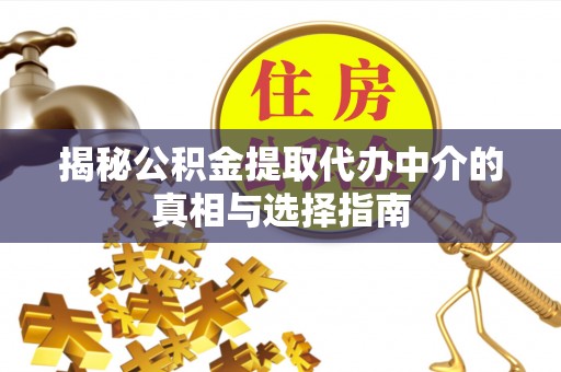 宜阳揭秘公积金提取代办中介的真相与选择指南